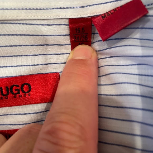 Light blue striped Hugo boss shirt - Picture 3 of 3
